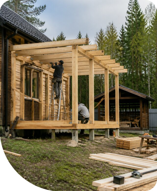 Строительство пристроек и построек на участке в Учалах