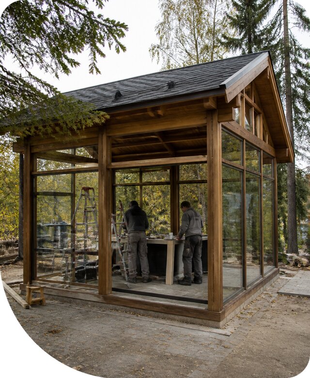 Строительство закрытых беседок в Учалах под ключ на участке